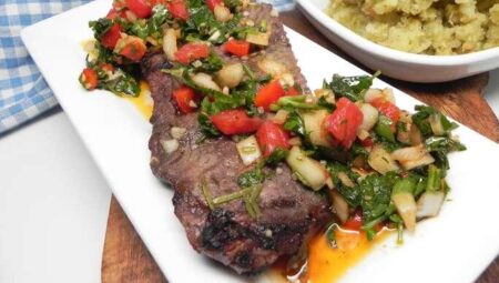 Argentinian Steak with Red Chimichurri